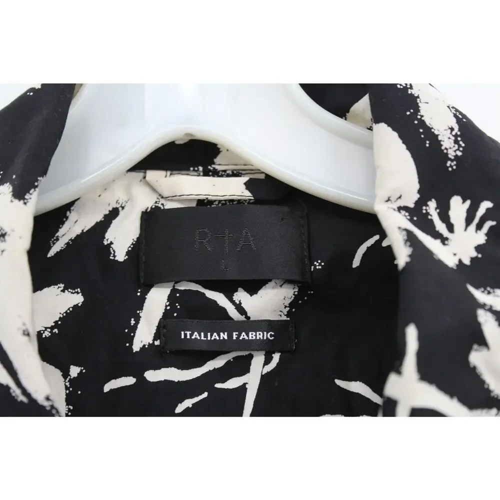 RTA Aiden Palm Tree Zipper Shirt Clyde Shorts Set Size Large